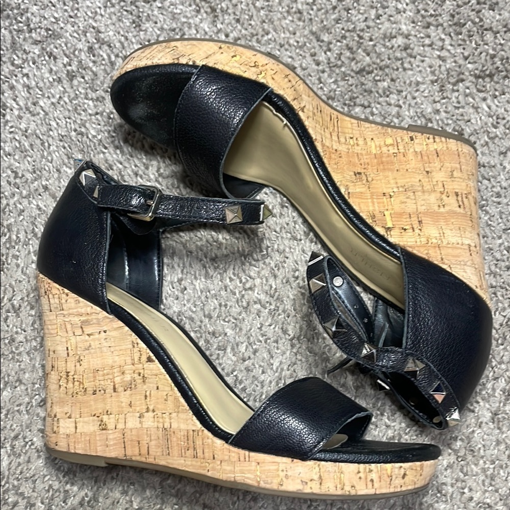 Marc Fisher Black Heels with Ankle Strap